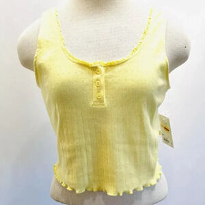 NWT SO GOODS FOR LIFE Juniors Sleeveless Pullover Yellow Tank Top Shirt Size L